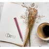 Drawing,On,Notebook,Over,Wooden,Table,Background.holiday,Vacation,Concept.,Blank